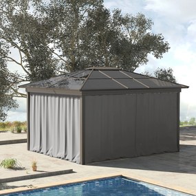 Outsunny Perdea de schimb pentru pavilion, set de 4, pentru pavilioane 3x3m, 302x205cm, Gri deschis | Aosom Romania