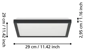 Plafonieră LED RGBW dimabilă de exterior Eglo 901466 ROVITO-Z 13,4W/230V 29x29cm IP44 negru