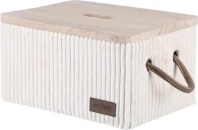 Autronic Set of 5 fabric storage boxes, cream