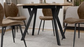 Mazzoni Masă ovală extensibilă ALMO Stejar Craft Auriu / picioare negre
