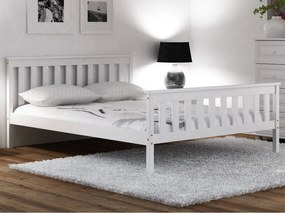 Pat Alion 90x200 alb gri cu saltea Bonell cu somieră