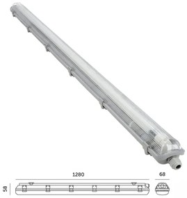 Corp de iluminat LED fluorescent industrial T8 1xG13/18W/230V 4000K IP65 128 cm