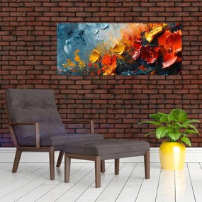 Tablou - Pictură abstractă de flori III. (120x50 cm)