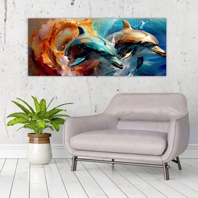 Tablou - Pictură de delfin (120x50 cm)
