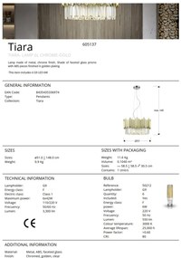 Lustra suspendata design elegant Tiara crom/auriu