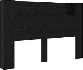 vidaXL Cadran cu LED Stejar Negru 160 x 16,5 x 103,5 cm Lemn compozit