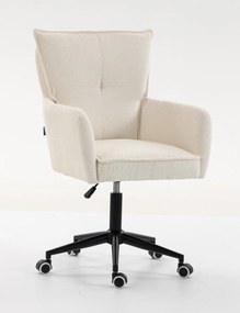 HR250K Scaun Crem Boucle Bază Neagră