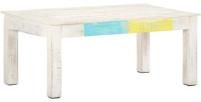 vidaXL Măsuță de cafea, alb, 110x60x45 cm, lemn masiv de mango