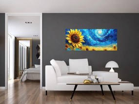 Tablou - Pictura floarea-soarelui (120x50 cm)