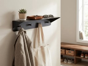 Cuier de perete metalic KENAN 60 cm, negru