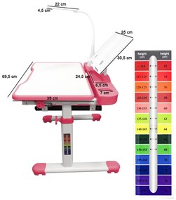 Birou multifunctional copii, inaltime reglabila