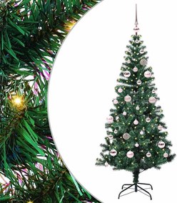 vidaXL Pom de Crăciun artificial pre-iluminat cu 150 LED Verde 150 cm