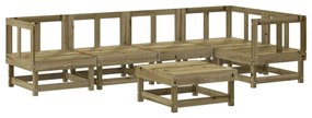 3186451 vidaXL Set mobilier relaxare de grădină, 6 piese, lemn de pin tratat