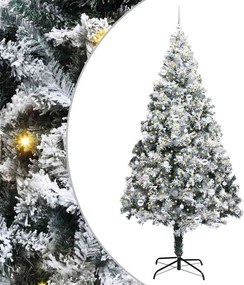 vidaXL Brad de Crăciun artificial Alb 240 cm PVC și Oțel și Plastic
