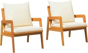 vidaXL Scaun pentru Grădină 2 pcs Ulei Natural Lemn Solid de Acacia