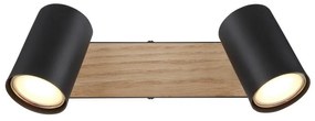 Aplica de perete / tavan 2L design industrial Robby negru, maro