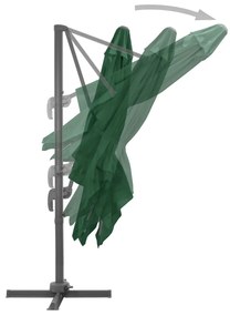 Umbrela suspendata cu stalp din aluminiu, verde, 400x300 cm Verde, 400 x 300 cm