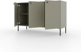 Comodă cu trei usi, 124x41x74cm, Tili System, ADRK Furniture (Culoare: Eucalipt / Eucalipt)