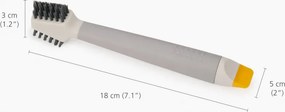 Perie pentru curatarea gresiei Joseph Joseph CleanTech™ 6500021, 18 x 5 x 3 cm, 2 tipuri de fibre, Bej