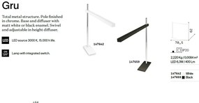 Lampa de birou LED pivotanta GRU TL BIANCO