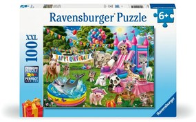 PUZZLE PETRECERE ANIVERSARA CU ANIMALUTE 100 PIESE XXL - RAVENSBURGER (RVSPC04161)