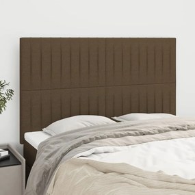 vidaXL Tăblii de pat, 4 buc, maro închis, 72x5x78/88 cm, textil