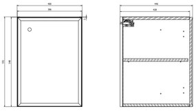 Cersanit S1022-001 - Dulap suspendat pentru baie MILLE 40 x 45 cm, mentă