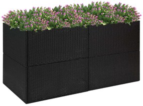 vidaXL Jardinieră de grădină, negru, 157x80x80 cm, poliratan
