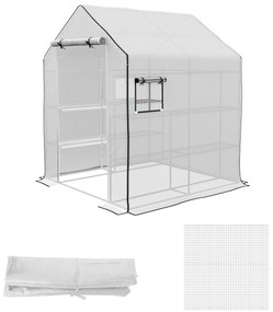 Outsunny Husă de înlocuire pentru seră de grădină 140 x 143 x 190 cm cu fereastră și ușă cu fermoar anti-UV | Aosom Romania