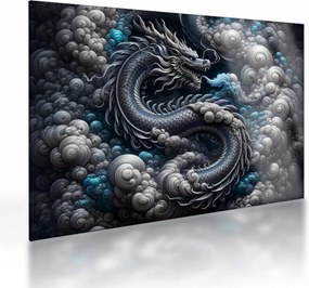 Tablou pe sticlă – Dragon în fum (70x50 cm)