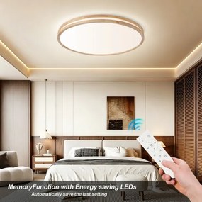 Brilagi - Lampă LED dimabilă MOLINA LED/100W/230V 3000-6000K stejar diam. 80 cm + telecomandă