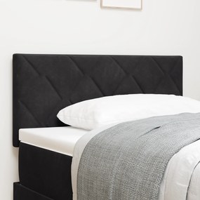 vidaXL Tăblie LED cu lumini cu bandă LED Geometric Negru 90 cm Catifea