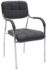 Scaun Vizitator Piele Ecologica Ollan Negru