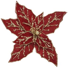 Decoratiune Poinsettia, Decoris, 20x5 cm, plastic, roz