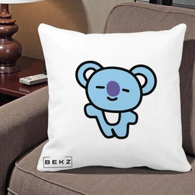 Perna Personalizata BT21 Koya Kawaii, 40x40 cm, Alba Mata, Husa Detasabila, Perna Inclusa, BEKZ®