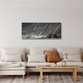 Tablou albnegru cu cerul și stele (120x50 cm)