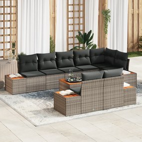 vidaXL Set de canapele pentru grădină 9 pcs Gri 319 x 154 x 85 cm