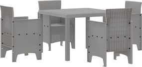 vidaXL Set de masă pentru grădină 5 pcs Gri deschis Polipropilenă