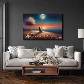Tablou cuplu în lumina lunii
