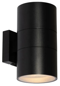 Aplică modernă de perete pentru exterior neagră cu 2 lumini AR111 IP44 - Duo