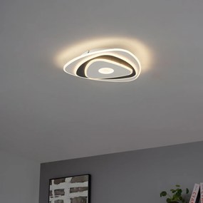 Plafonieră de design albă cu formă organică gri închis, incl. LED cu intensitate reglabilă - Taylor
