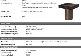 Masuta laterala design LUX Otus square