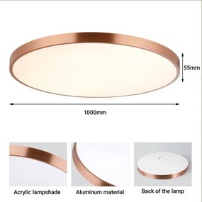 Immax NEO 07324L-LED plafonieră dimmabilă SEMPLICI 128W/230V diametru 100 cm Wi-Fi Tuya auriu+telecomandă