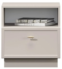 Noptieră Lorini 45 cm cu sertar - cașmir / mâner auriu T-bar