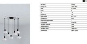 Lustra cu 7 pendule metal TATAWIN S alb