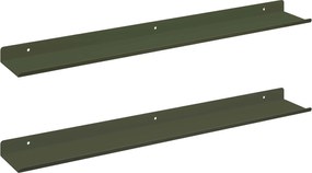 vidaXL Raft suspendat 2 pcs Verde măsliniu 60 x 9 x 2,5 cm Oțel