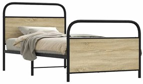 vidaXL Cadru pat fără saltea, stejar sonoma 100x190 cm lemn prelucrat