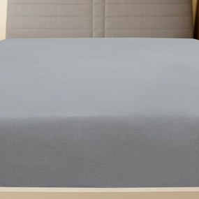 Cearsaf de pat cu elastic, gri, 160x200 cm, bumbac