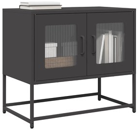 vidaXL Dulap TV, negru, 68x39x60,5 cm, oțel laminat la rece