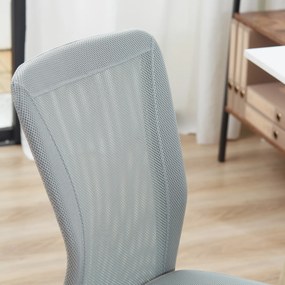 Vinsetto Scaun de Birou Ergonomic Fără Cotiere din Țesătură tip Plasă Gri | Aosom Romania